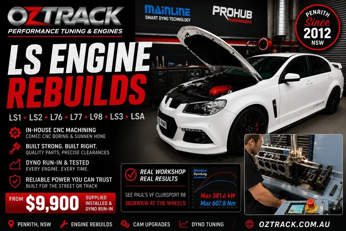 LS engine rebuilds at Oztrack